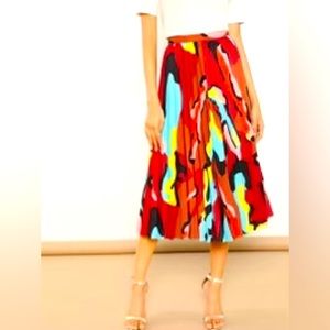 Multi colored pleated skirt